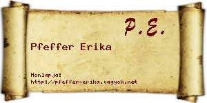Pfeffer Erika névjegykártya